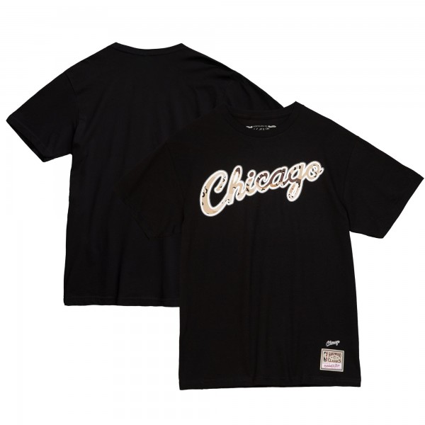 Футболка Chicago Bulls Mitchell & Ness Hardwood Classics Camo Reflective - Black