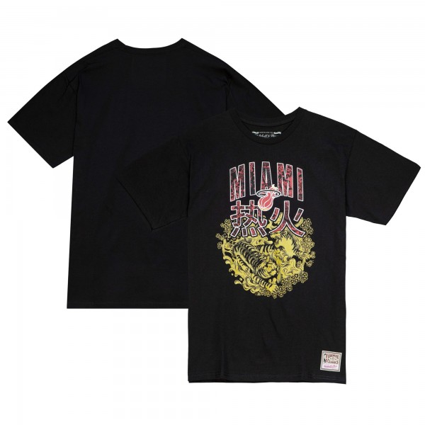 Футболка Miami Heat Mitchell & Ness Black Hardwood Classics Chinese New Year 4.0