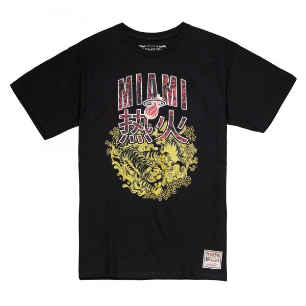 Футболка Miami Heat Mitchell & Ness Black Hardwood Classics Chinese New Year 4.0