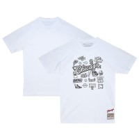 Футболка Chicago Bulls Mitchell & Ness White Hardwood Classics Doodle