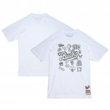 Футболка Milwaukee Bucks Mitchell & Ness Hardwood Classics Doodle - White
