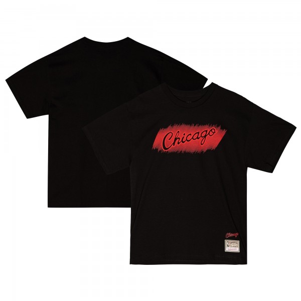 Футболка Chicago Bulls Mitchell & Ness Black Hardwood Classics Monochrome