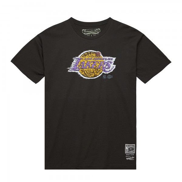 Футболка Los Angeles Lakers Mitchell & Ness Hardwood Classics Deconstructed - Black