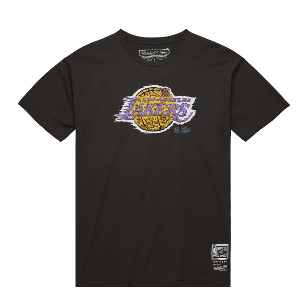 Футболка Los Angeles Lakers Mitchell & Ness Hardwood Classics Deconstructed - Black