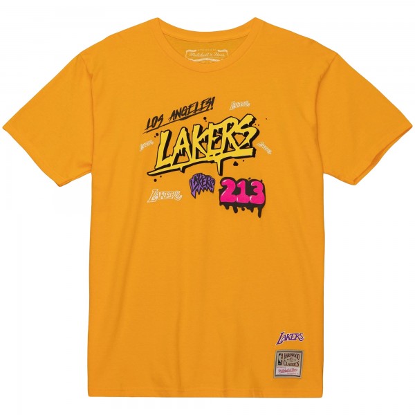 Футболка Los Angeles Lakers Mitchell & Ness Slap Sticker - Gold