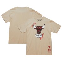 Футболка Chicago Bulls Mitchell & Ness Khaki Hardwood Classics Game Day Pattern