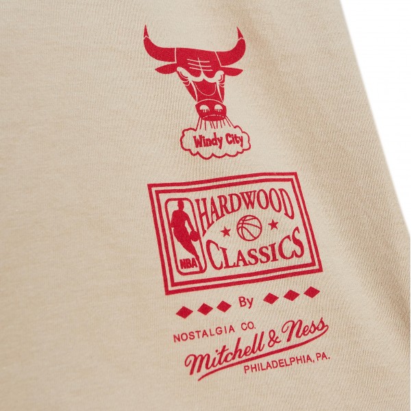 Футболка Chicago Bulls Mitchell & Ness Khaki Hardwood Classics Game Day Pattern