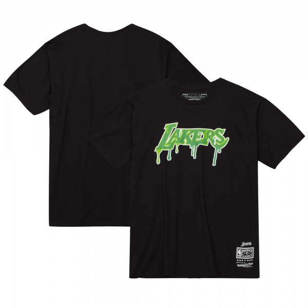 Футболка Los Angeles Lakers Mitchell & Ness Hardwood Classics Hardwood Classics Slime Drip - Black