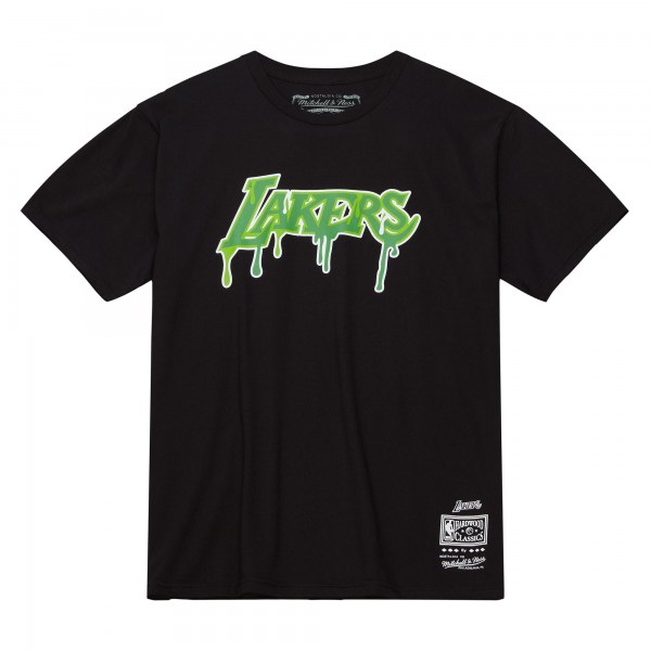 Футболка Los Angeles Lakers Mitchell & Ness Hardwood Classics Hardwood Classics Slime Drip - Black