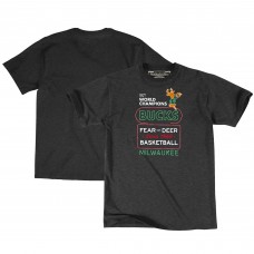 Футболка Milwaukee Bucks Mitchell & Ness Hardwood Classics Fear The Deer Neon - Heather Charcoal