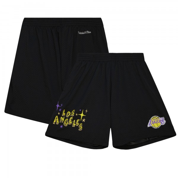 Шорты Los Angeles Lakers Mitchell & Ness Hardwood Classics Sidewalk Sketch - Black