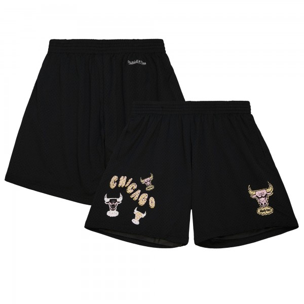 Шорты Chicago Bulls Mitchell & Ness Black Hardwood Classics Sidewalk Sketch
