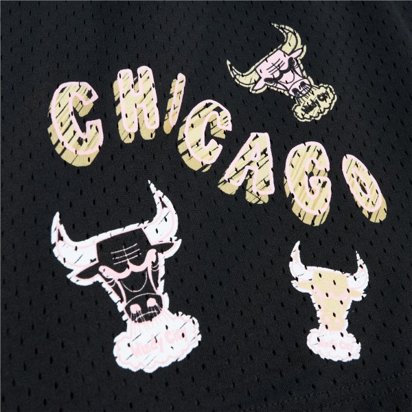 Шорты Chicago Bulls Mitchell & Ness Black Hardwood Classics Sidewalk Sketch