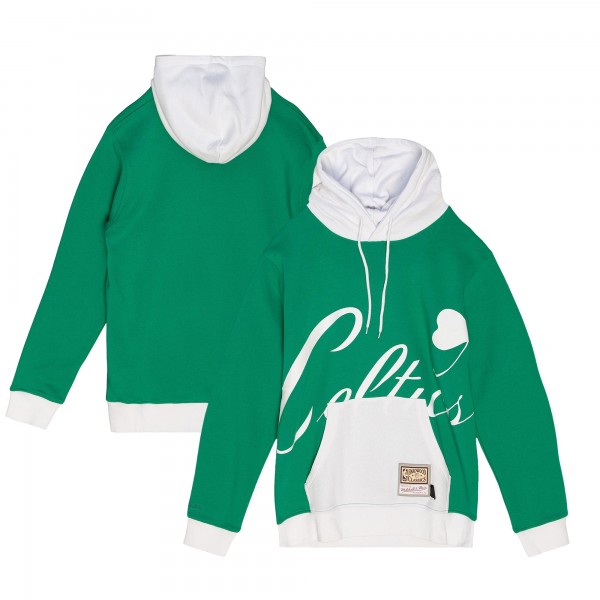 Толстовка Boston Celtics Mitchell & Ness Hardwood Classics Big Face 5.0 - Kelly Green