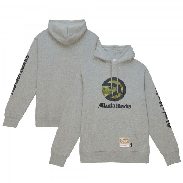 Толстовка Atlanta Hawks Mitchell & Ness Hardwood Classics Ghost Camo - Heather Gray