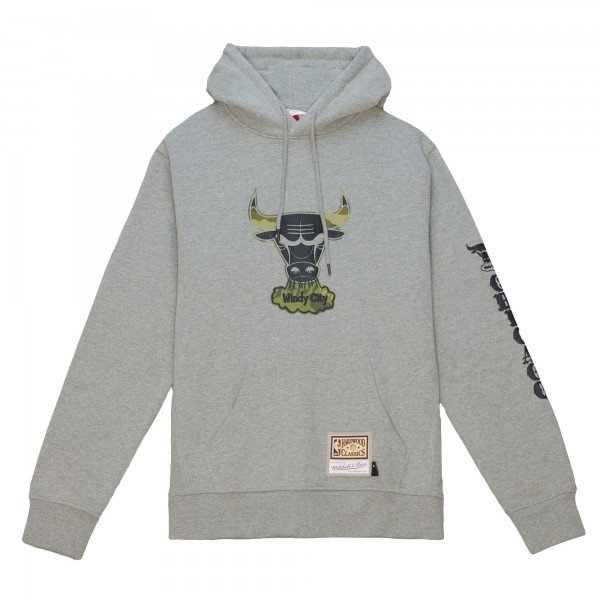 Толстовка Chicago Bulls Mitchell & Ness Heather Gray Hardwood Classics Ghost Camo