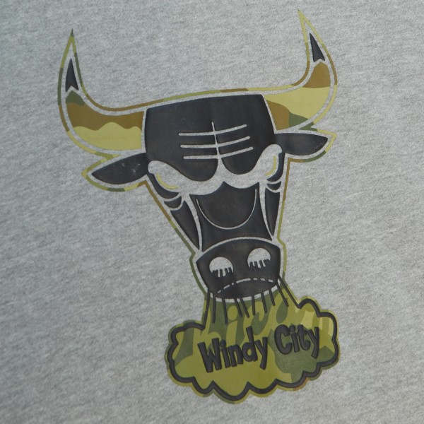 Толстовка Chicago Bulls Mitchell & Ness Heather Gray Hardwood Classics Ghost Camo