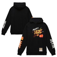 Толстовка Miami Heat Mitchell & Ness Black Hardwood Classics Slap Sticker