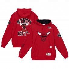 Толстовка Chicago Bulls Mitchell & Ness Red Hardwood Classics Team Origins Fleece