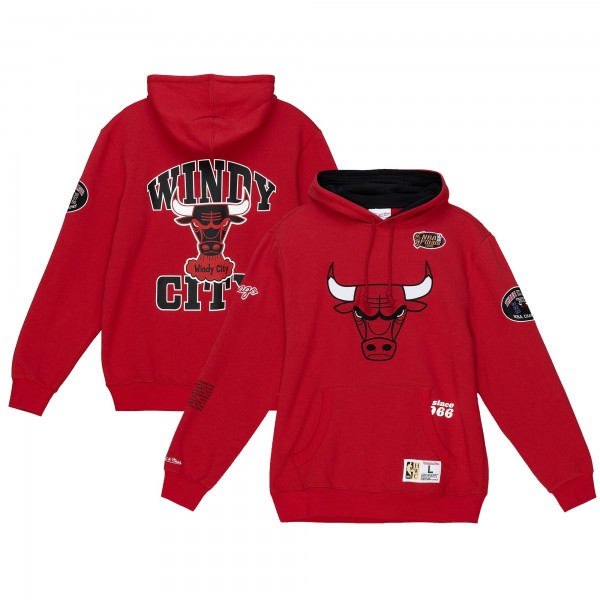 Толстовка Chicago Bulls Mitchell & Ness Red Hardwood Classics Team Origins Fleece