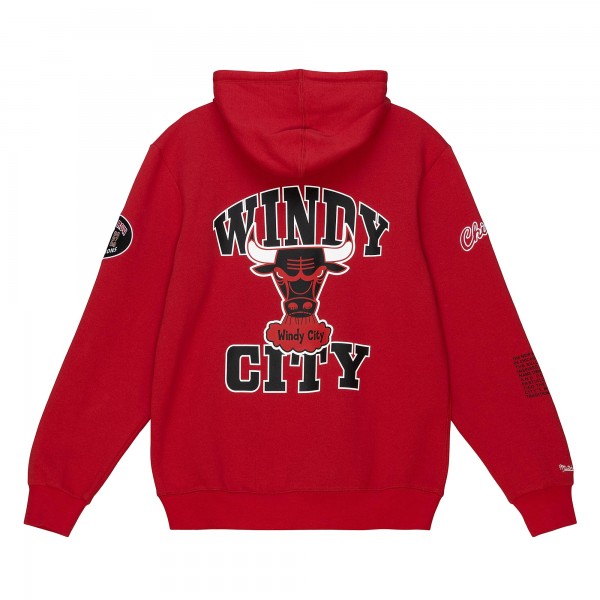 Толстовка Chicago Bulls Mitchell & Ness Red Hardwood Classics Team Origins Fleece