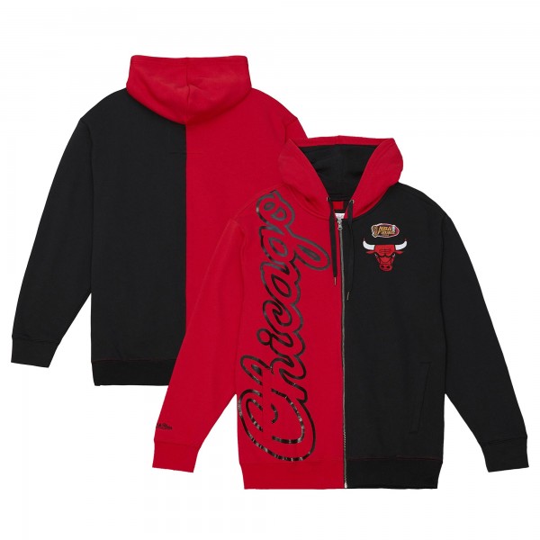 Толстовка на молнии Chicago Bulls Mitchell & Ness Color Block 2.0 Fleece - Red/Black