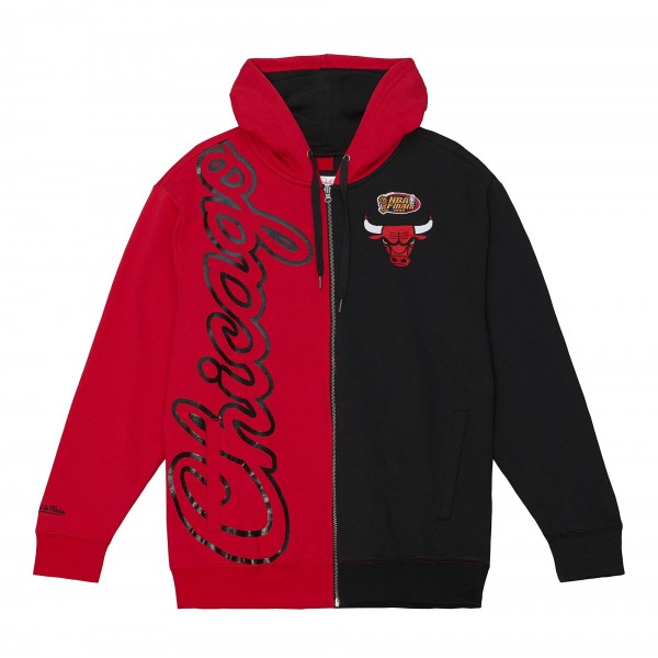 Толстовка на молнии Chicago Bulls Mitchell & Ness Color Block 2.0 Fleece - Red/Black