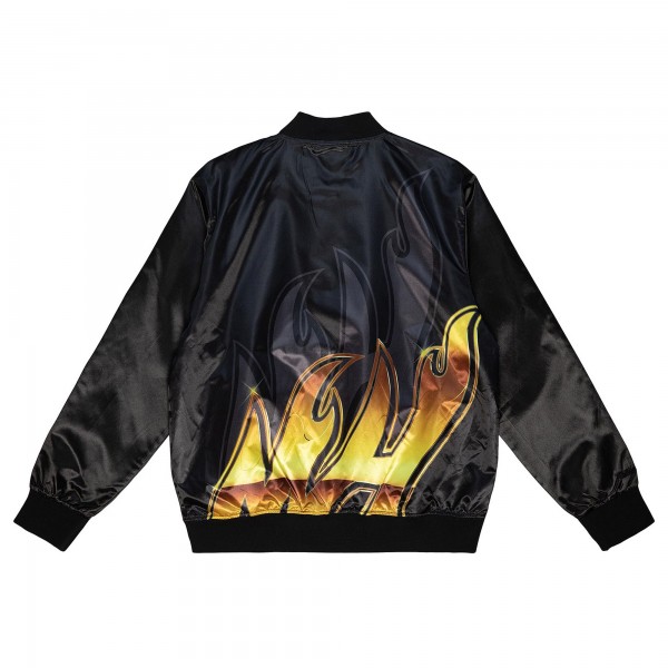 Куртка на кнопках Miami Heat Mitchell & Ness Black Hardwood Classics Big Face 4.0 Satin