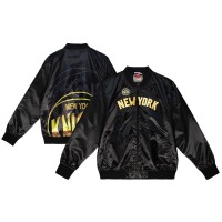 Бомбер New York Knicks Mitchell & Ness Hardwood Classics Big Face 4.0 Satin - Black