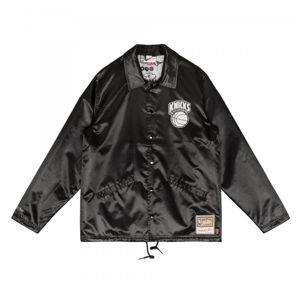 Бомбер New York Knicks Mitchell & Ness Hardwood Classics Doodle Coaches - Black