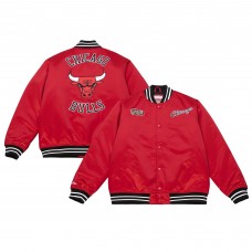 Куртка на кнопках Chicago Bulls Mitchell & Ness Red Hardwood Classics Heavyweight Satin