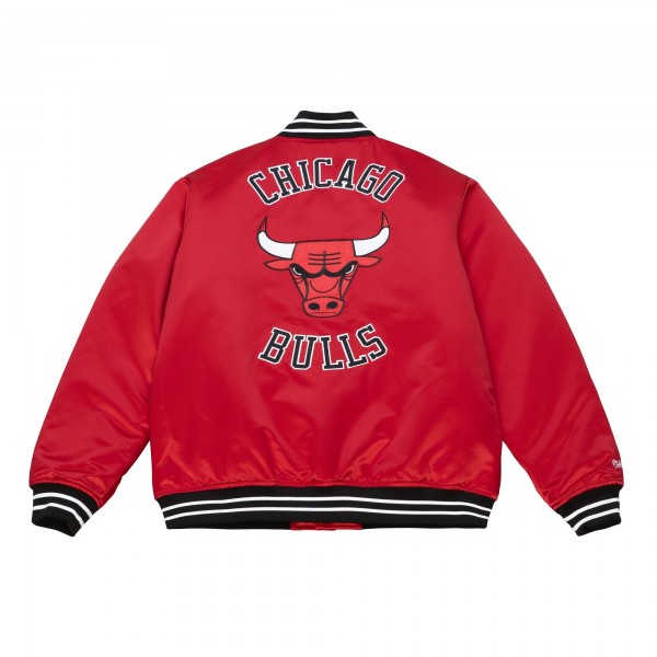 Куртка на кнопках Chicago Bulls Mitchell & Ness Red Hardwood Classics Heavyweight Satin