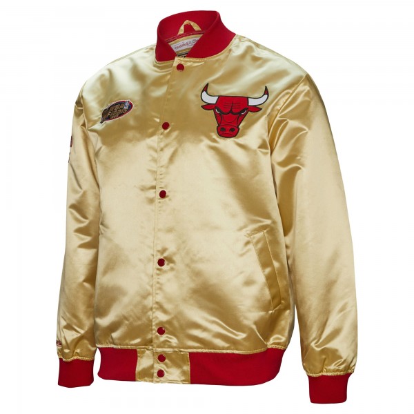 Куртка на кнопках Chicago Bulls Mitchell & Ness Gold Fashion Lightweight Satin