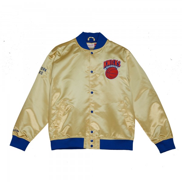 Бомбер New York Knicks Mitchell & Ness Hardwood Classics Fashion Lightweight Satin - Gold