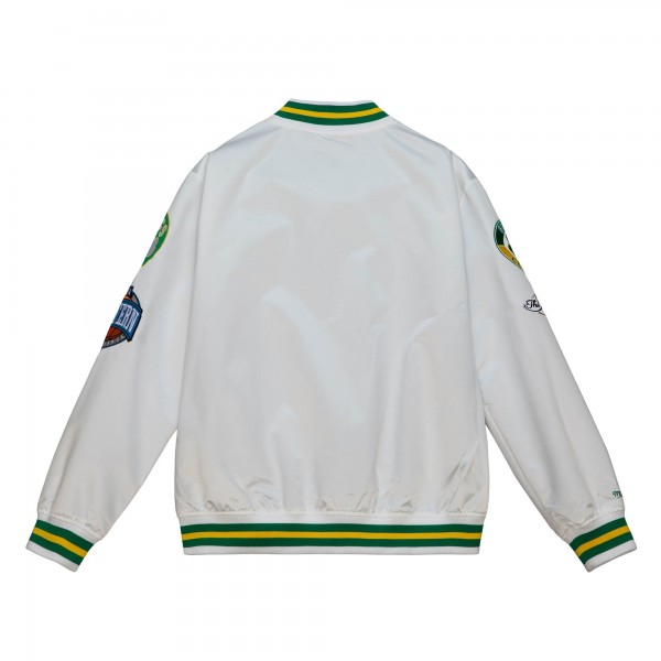 Кофта на кнопках Boston Celtics Mitchell & Ness City Collection Lightweight Satin - White
