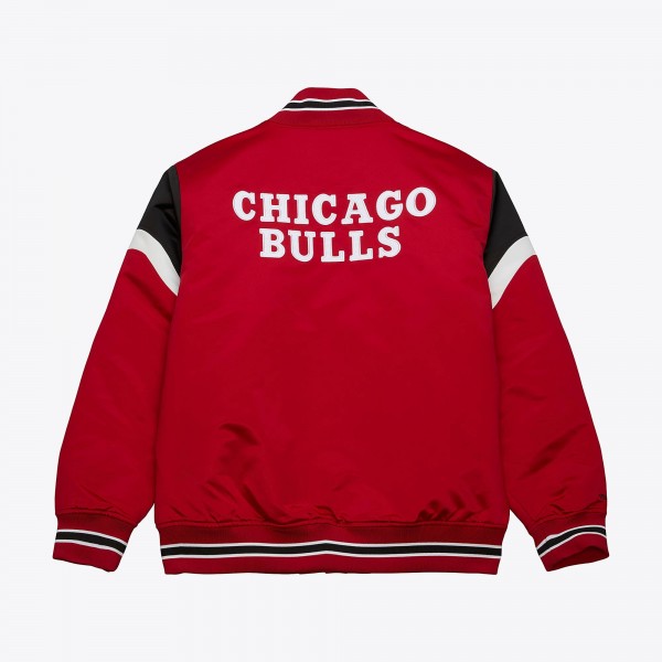 Куртка на кнопках Chicago Bulls Mitchell & Ness Red Heavyweight Satin