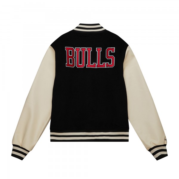 Куртка на кнопках Chicago Bulls Mitchell & Ness Black Hardwood Classics Varsity