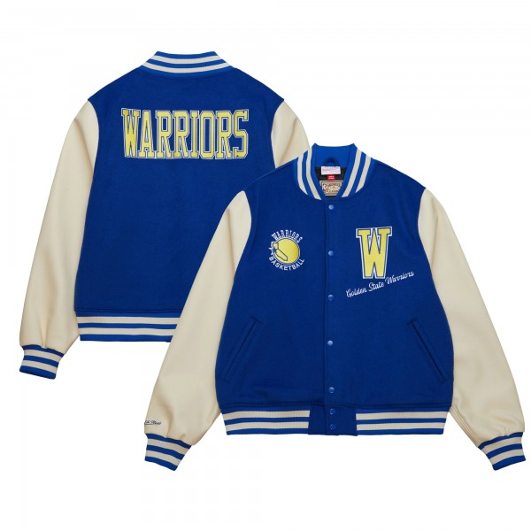 Бомбер Golden State Warriors Mitchell & Ness Hardwood Classics Varsity - Royal