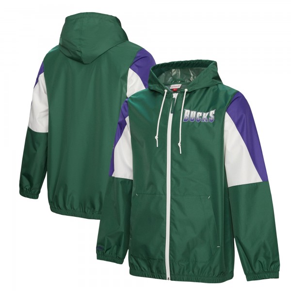 Ветровка на молнии Milwaukee Bucks Mitchell & Ness Throw It Back - Hunter Green