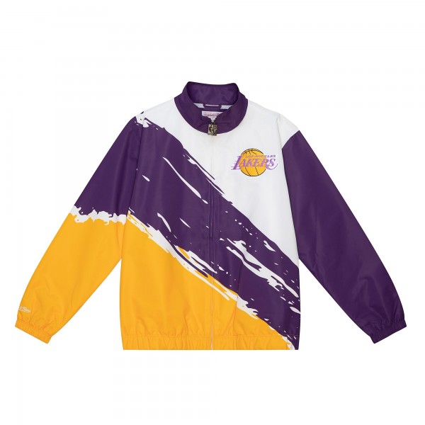 Ветровка на молнии Los Angeles Lakers Mitchell & Ness Paintbrush - White