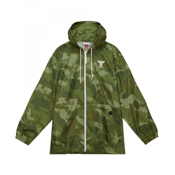 Ветровка на молнии Chicago Bulls Mitchell & Ness Camo Hardwood Classics Ghost Green