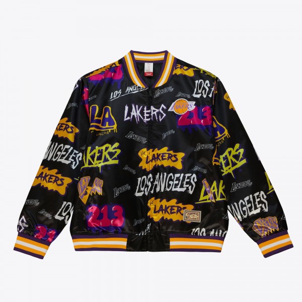 Кофта на молнии Los Angeles Lakers Mitchell & Ness Slap Sticker Reversible - Black