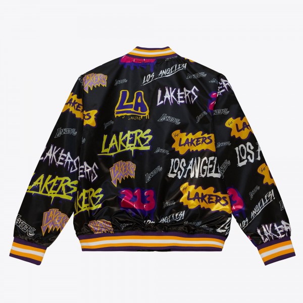 Кофта на молнии Los Angeles Lakers Mitchell & Ness Slap Sticker Reversible - Black