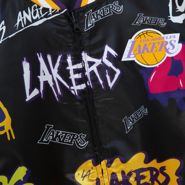 Кофта на молнии Los Angeles Lakers Mitchell & Ness Slap Sticker Reversible - Black