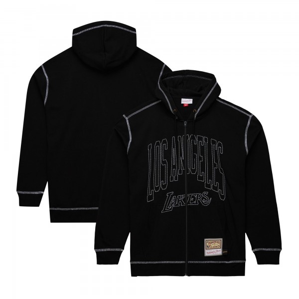 Толстовка на молнии Los Angeles Lakers Mitchell & Ness Hardwood Classics Contrast 2K Fleece - Black