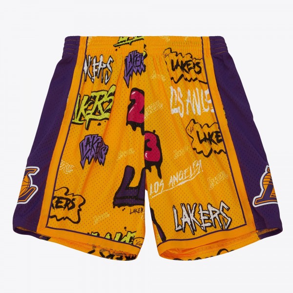 Шорты Los Angeles Lakers Mitchell & Ness 1998/99 Hardwood Classics Slap Sticker Swingman - Yellow