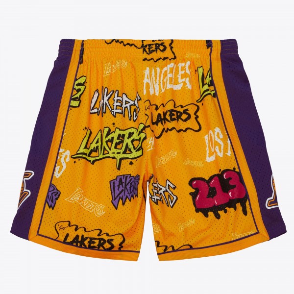 Шорты Los Angeles Lakers Mitchell & Ness 1998/99 Hardwood Classics Slap Sticker Swingman - Yellow
