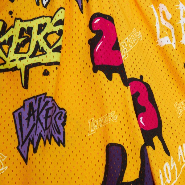Шорты Los Angeles Lakers Mitchell & Ness 1998/99 Hardwood Classics Slap Sticker Swingman - Yellow