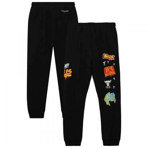 Штаны Chicago Bulls Mitchell & Ness Black Slap Sticker