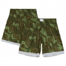 Charlotte Hornets Mitchell & Ness 1992-93 Hardwood Classics Ghost Green Swingman Shorts - Camo